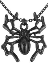 Black gothic spider necklace