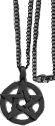 Black pentagram on 20 inch necklace