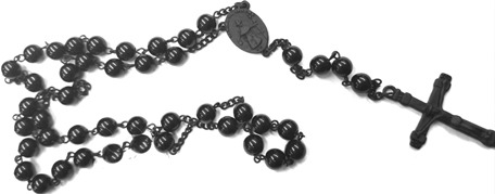 Fad Treasures black matte rosary necklace