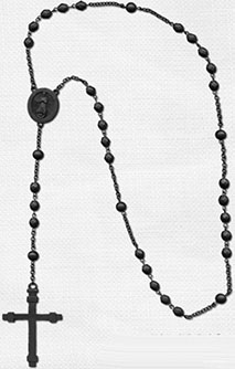 Fad Treasures black bead rosary necklace