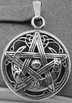 Celtic knot five pointed star stainless steel pendant