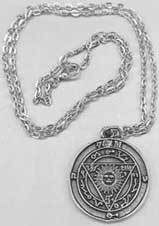 Pewter Conjuration of Powers necklace on chain