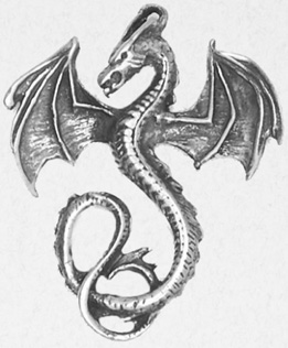 Nirvana pewter Celtic dragon necklace on black cord