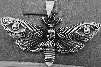 Moth stainless steel pendant