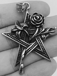 Vintage titanium steel star rose pendant