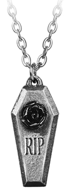 Alchemy of England fine English pewter RIP Rose coffin necklace
