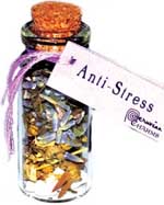 Anti Stress glass pocket spellbottle on black cord