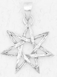 NIrvana sterling silver 7 pointed star necklace on black cord