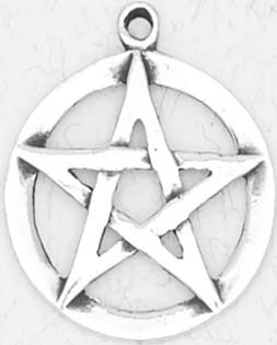 Nirvana pewter pentacle necklace on black cord