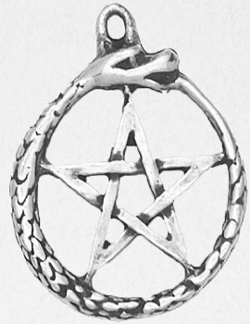 Nirvana pewter pentacle necklace on black cord