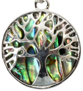Abalone Tree of Life pendant necklace