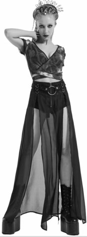 Black shorts and skirt chiffon set