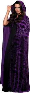 Underwraps purple velvet hooded Vampire cape.