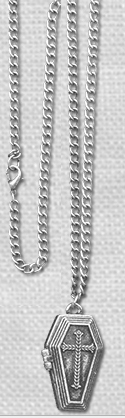 Fad 26 inch chain burnished coffin necklace