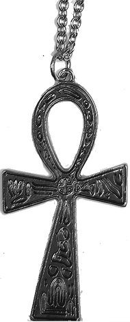 Fad antique silver ankh on chain
