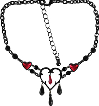 Silver chain gothic heart necklace