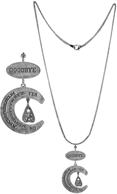 Silvertone ouija pendant