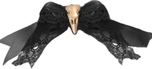 Se7en Deadly Black Lace Raven SKull hairclip