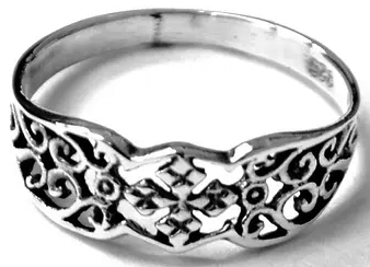 Celtic cross sterling silver ring