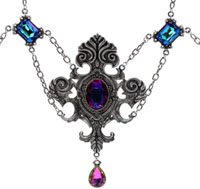 Oval ornate pendant with stones