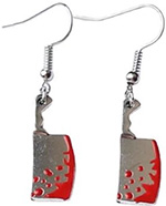 Bloody butcher knife alloy earrings