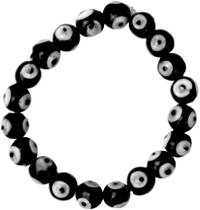 Evil eye black glass bead stretch bracelet