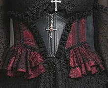 Red rose ruffle corset