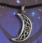 Pewter celtic weave Celtic moon pendant