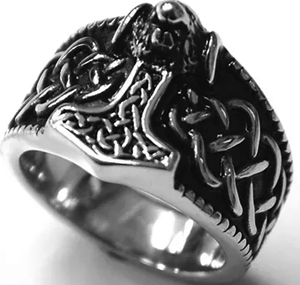 Stainless steel Thor's Hammer/Mjolnir ring