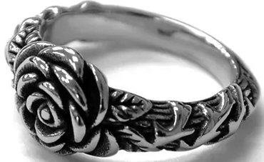 Stainless steel rose ring