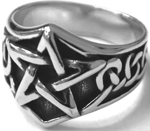 Stainless steel celtic star ring