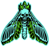Death Moth embroidered iron on patch