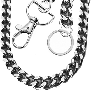 6mm Cuban stainless steel wallet chain