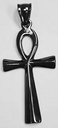 Stainless steel black plated ankh pendant