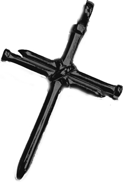 Viva stainless steel black plated nail cross pendant