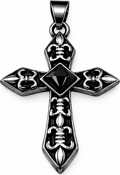 Viva stainless steel gothic cross pendant