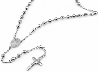 Viva stainless steel 4 mm bead rosary