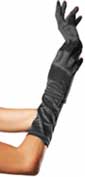 Leg Ave black stretch black satin elbow length gloves