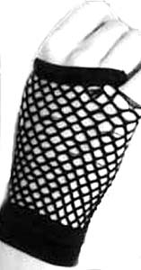 Black stretch fishnet wrist gloves