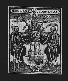 Memorare skeleton black and white sew on cloth patch