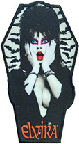 Kreepsville Xray Elvira Bat Coffin iron on embroidered patch