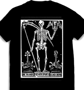 Skeleton Tarot black adult unisex t-shirt