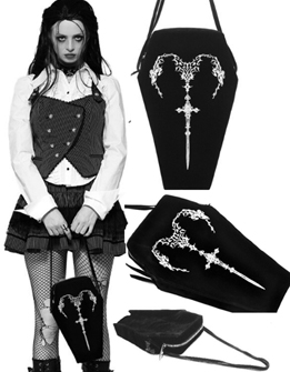 Sword motif coffin handbag