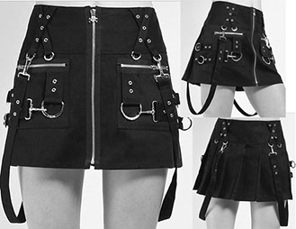 Tripp NYC black cotton Super D-ring mini skirt