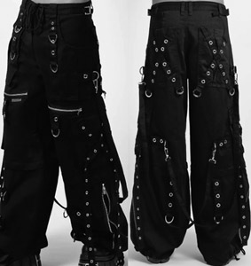 Tripp NYC cotton X strap black/black zip off black mens pants