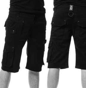 Vixxsin black cotton poly elastane Aleron mens' cargo shorts