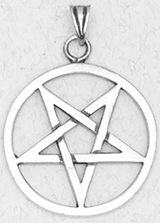 Nirvana pewter inverted pentacle pendant on black cord