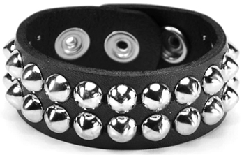 Funk Plus leather 2 row cone stud wristband 