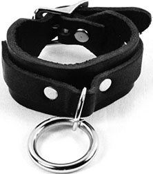 Mascorro Leather black leather o-ring bondage wristband