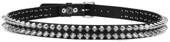 Funk Plus two row uk77 conehead studded buckling leather belt